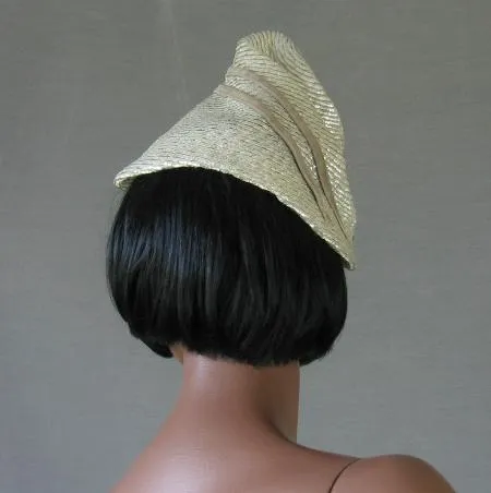 30s Whimsy Hat 40s Vintage Silver Conical Assymetrical Women's Hat VFG