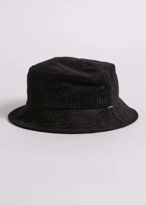 Afends Unisex On The Run - Corduroy Bucket Hat - Black