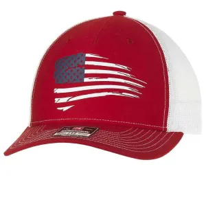 ARIAT Distressed USA Flag (Red/White) - Trucker Cap