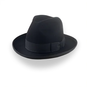 Black Homburg Fedora Hat with Classic Design | The Aerolithe