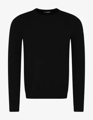 Black Logo Patch Cashmere Sweater