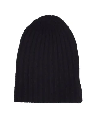 Cashmere Alex Rib Beanie in Black