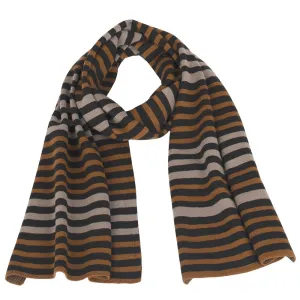 Cashmere & Wool Classic Striped Scarf - Mocha