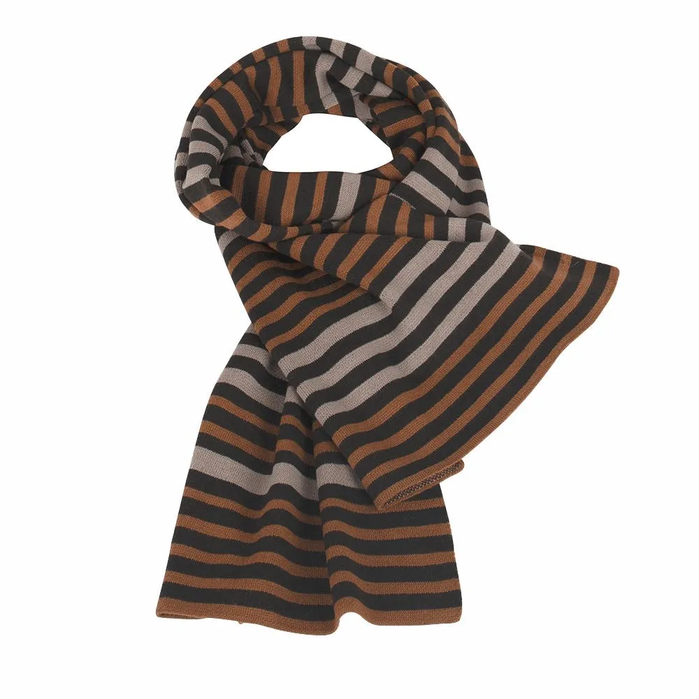 Cashmere & Wool Classic Striped Scarf - Mocha