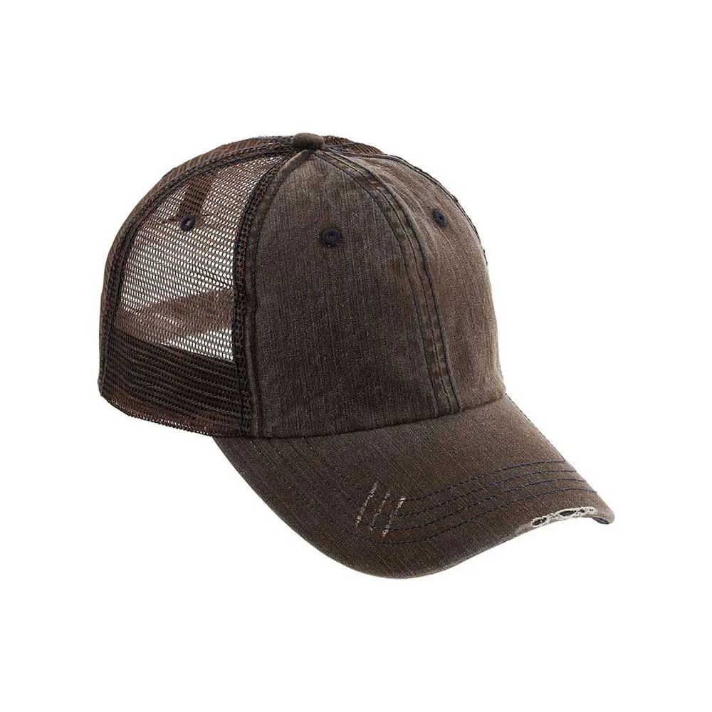 Customized Monogram Washed Herringbone Cotton Twill Trucker Cap