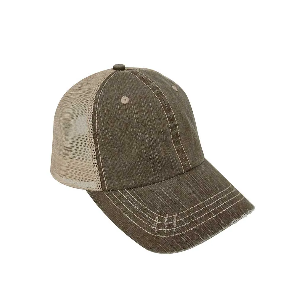 Customized Monogram Washed Herringbone Cotton Twill Trucker Cap