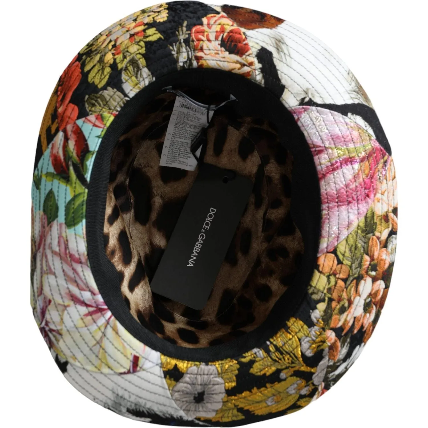 Dolce & Gabbana Multicolor Patchwork Women Fedora Wide Brim Hat