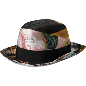 Dolce & Gabbana Multicolor Patchwork Women Fedora Wide Brim Hat