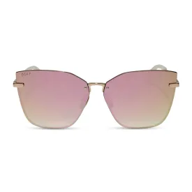 EMILY IN PARIS - MINDY   STAGE LIGHTS GOLD   IRIDESCENT MIRROR SUNGLASSES