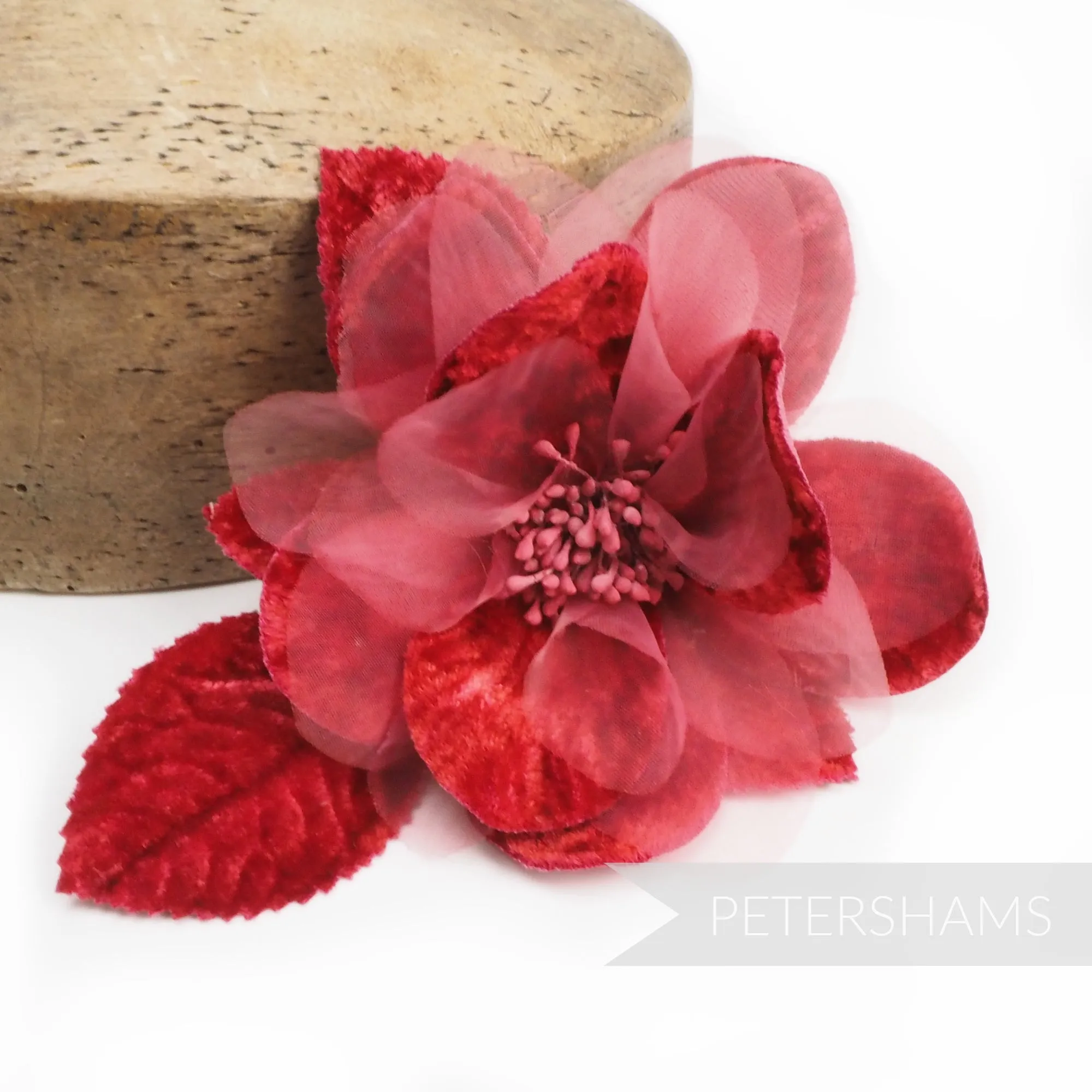 'Heidi' Vintage Velvet and Organza Flower Millinery Mount