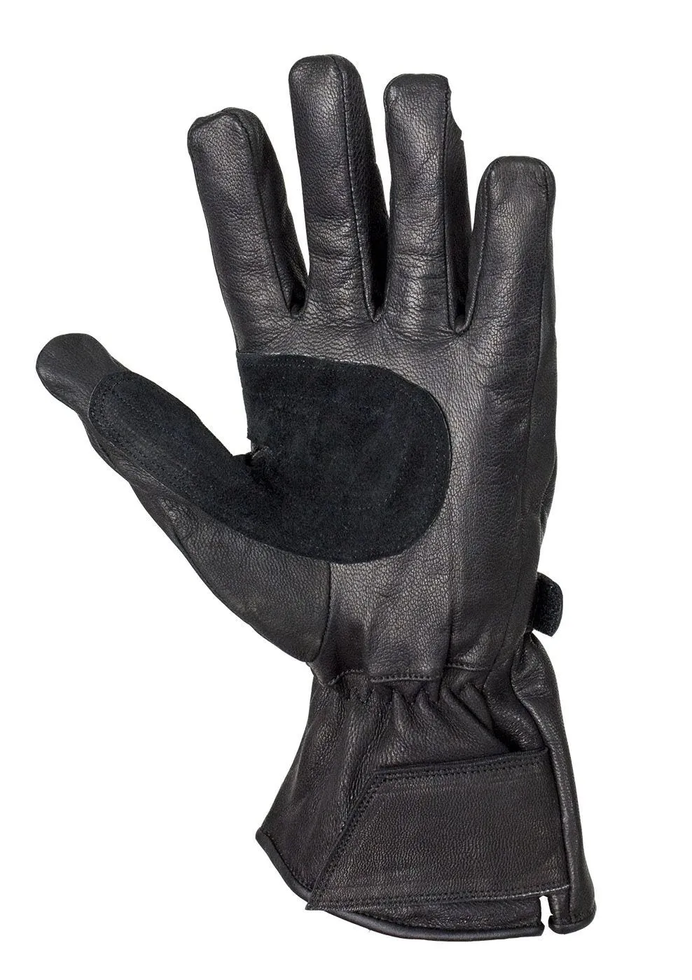 Leather Gauntlet Gloves With Hard Knuckle Protector, GLZ11-DL