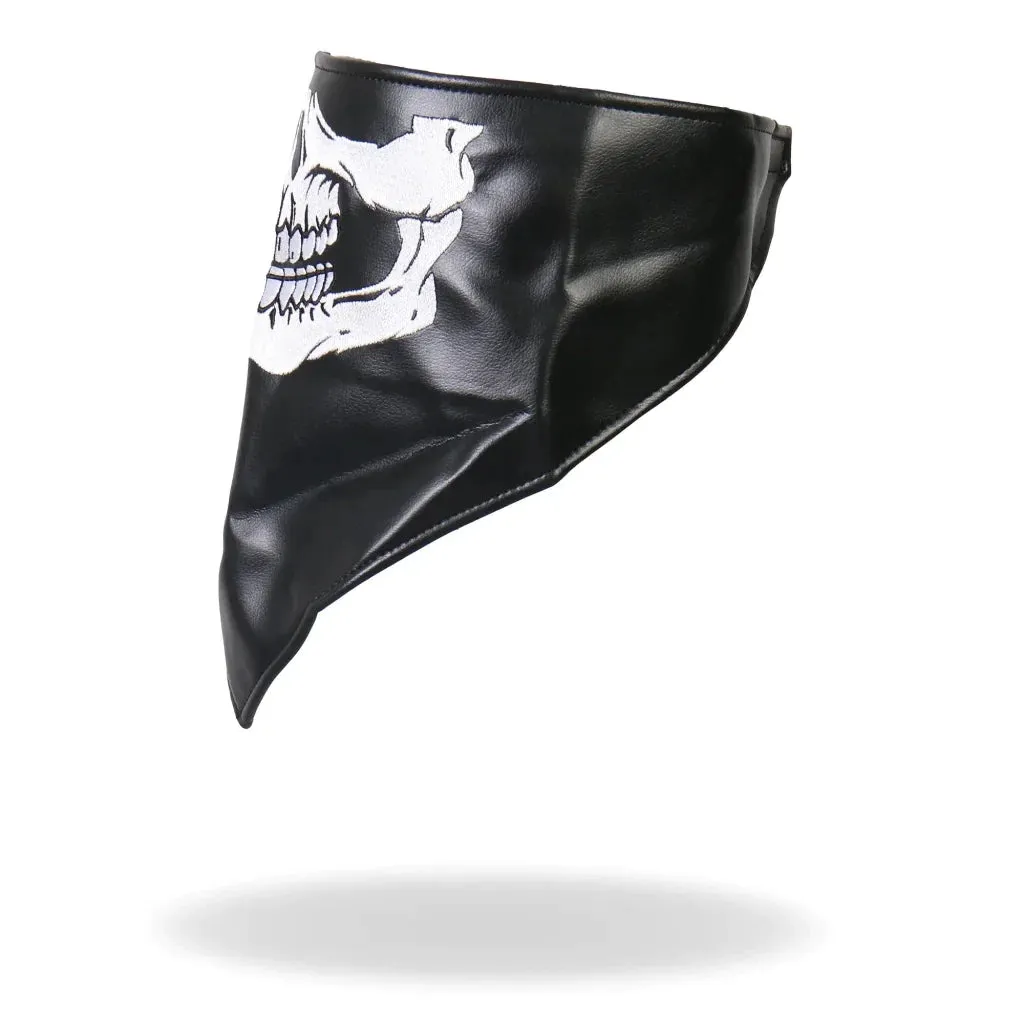 Leather Neck Warmer with Fleece Liner - Skull Face NWL1004 | Hot Leathers