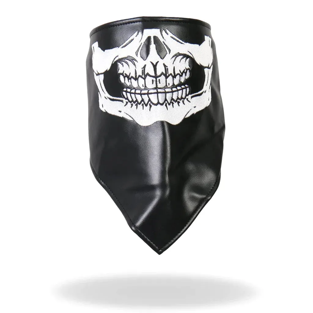 Leather Neck Warmer with Fleece Liner - Skull Face NWL1004 | Hot Leathers