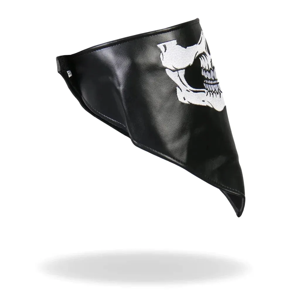 Leather Neck Warmer with Fleece Liner - Skull Face NWL1004 | Hot Leathers