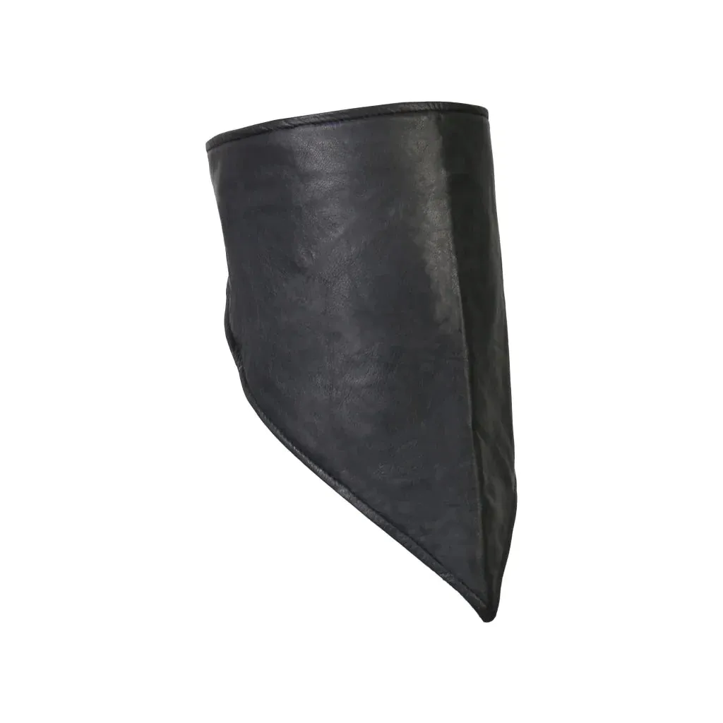 Leather Neck Warmer with Fleece Liner - Soft Black NWL1009 | Hot Leathers