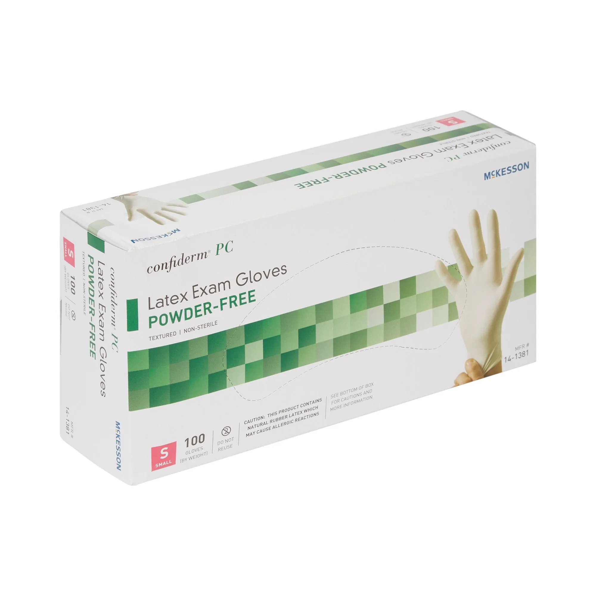 McKesson Confiderm® Latex Exam Glove, Small, Ivory