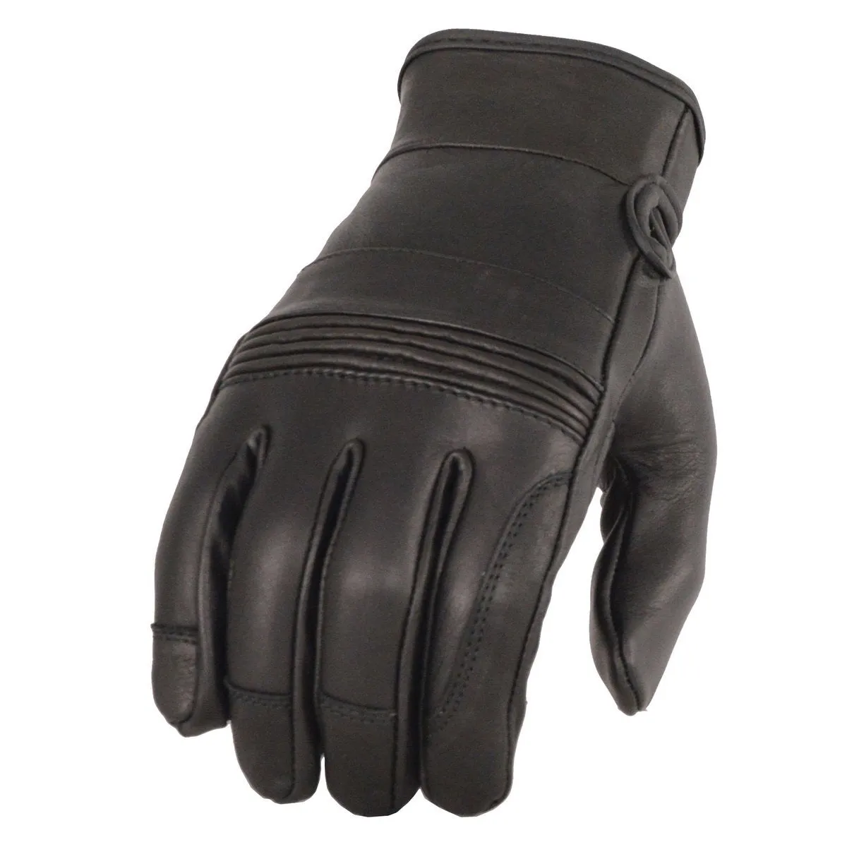 Milwaukee Leather MG7535 Men's Black Leather with Gel Palm Motorcycle Hand Gloves w/ Flex Knuckles