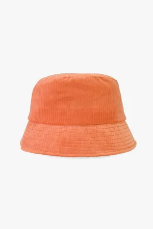 Orange velvet bucket hat