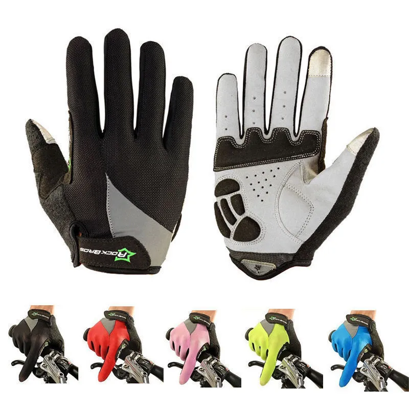 RockBros Full Finger Cycling Gloves Gel Long Touchscreen Gloves 5 Colors