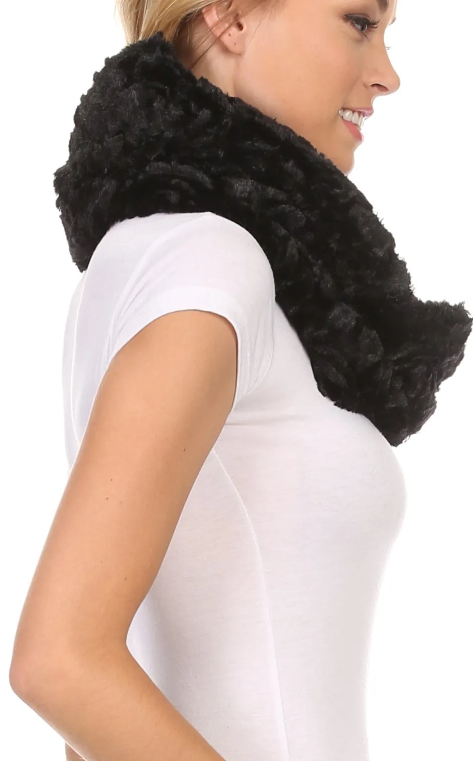 Sakkas Mellah Long Wide Soft Fuzzy Furry Fur Infinity Fall Winter Wrap Scarf