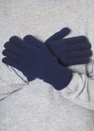 Santacana Men Navy Gloves 'Cashmere Blend'