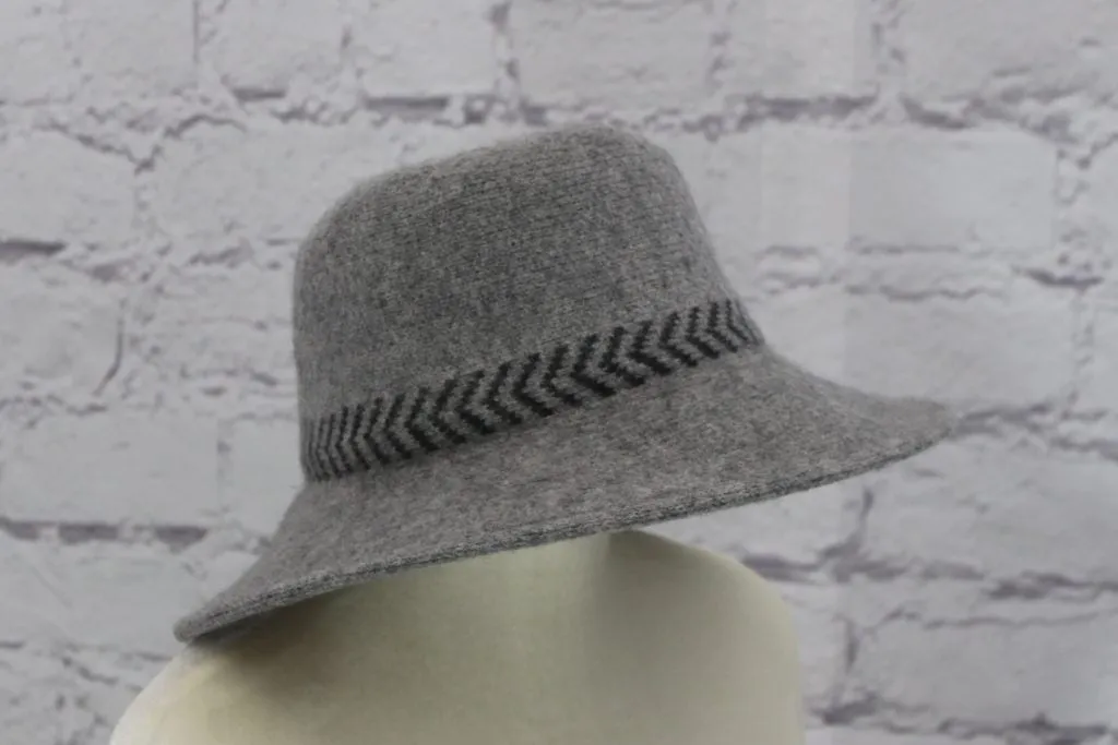 Stylish wool cloche hat with tucked tie rope