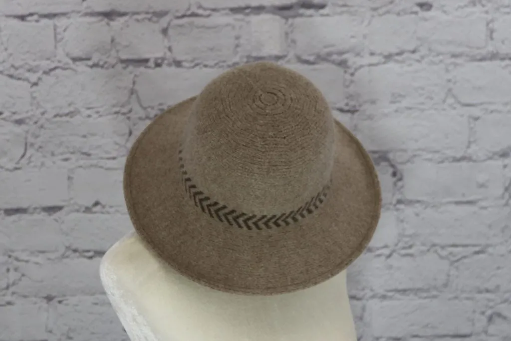 Stylish wool cloche hat with tucked tie rope