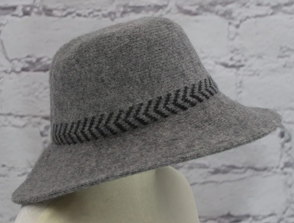 Stylish wool cloche hat with tucked tie rope