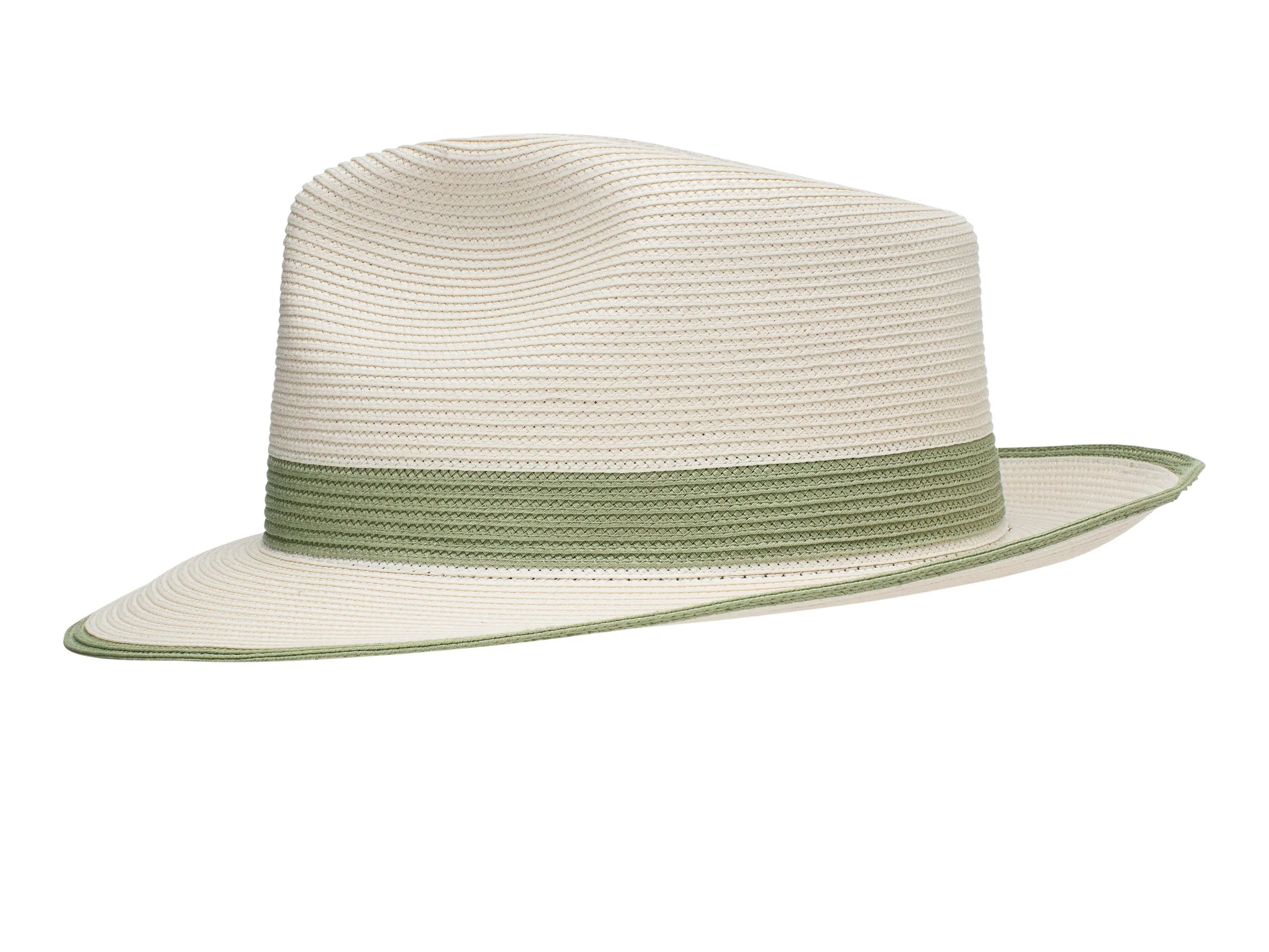 Thumbs Up Two-Tone Milan Straw Classic Brim Fedora by Dobbs