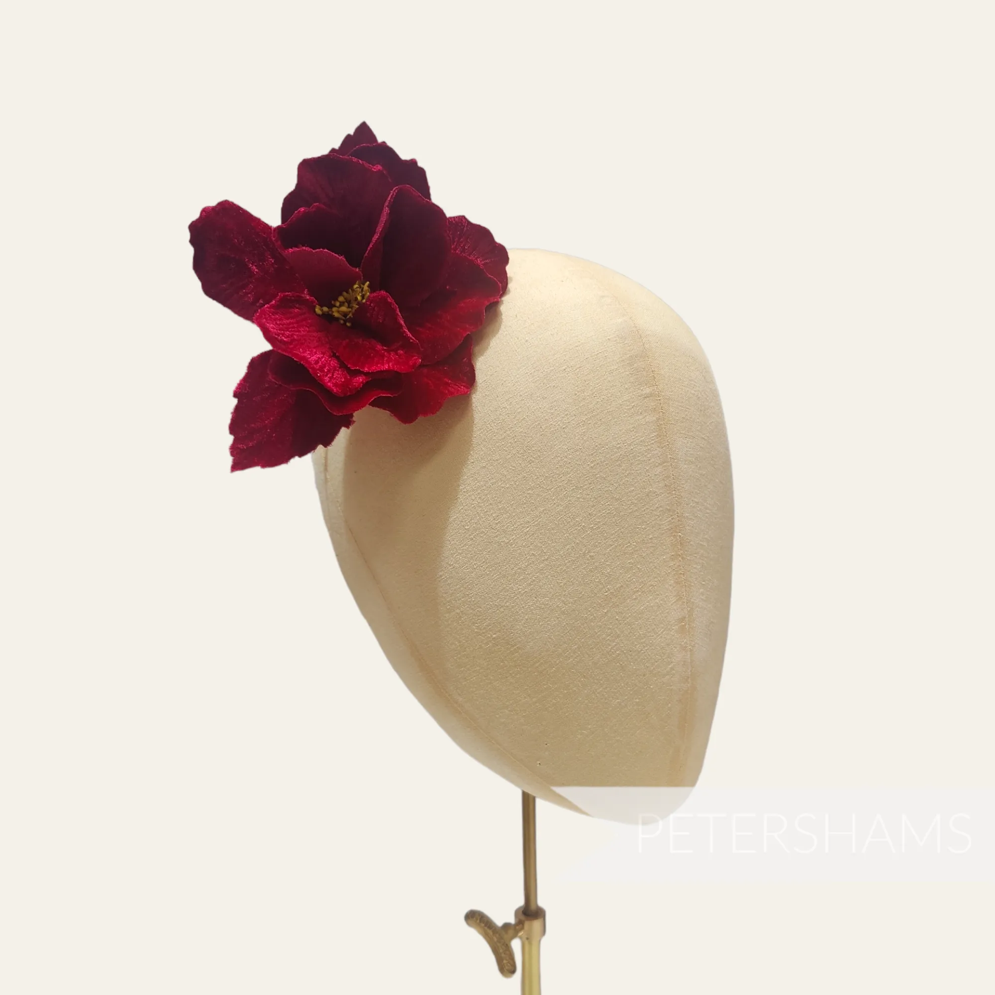 'Tiffany' 10cm Velvet Wired Flower Hat Mount