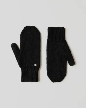 Vilna: Black Alpaca Wool Mittens