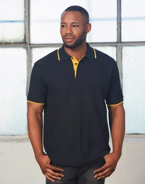 Winning Spirit Men's Contrast Pique Short Sleeve Polo 2nd (4 Colour) (PS08)